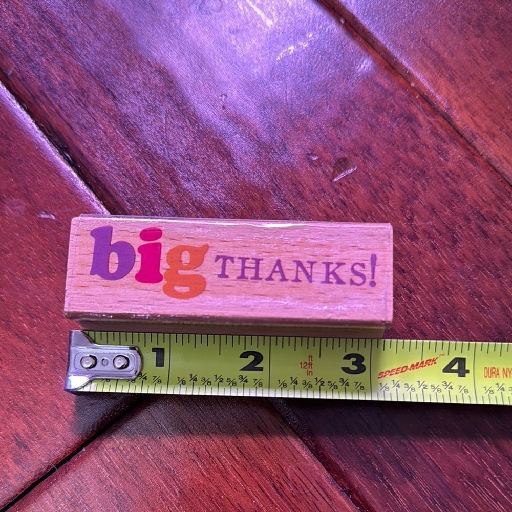 Wooden Stamp with 'Big Thanks' Design